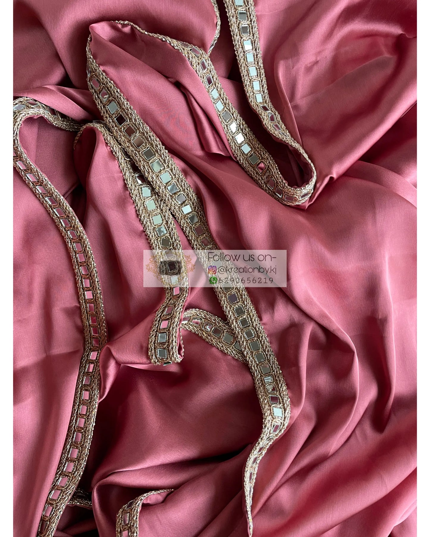 Dusty Rose Sheesh Saree - kreationbykj