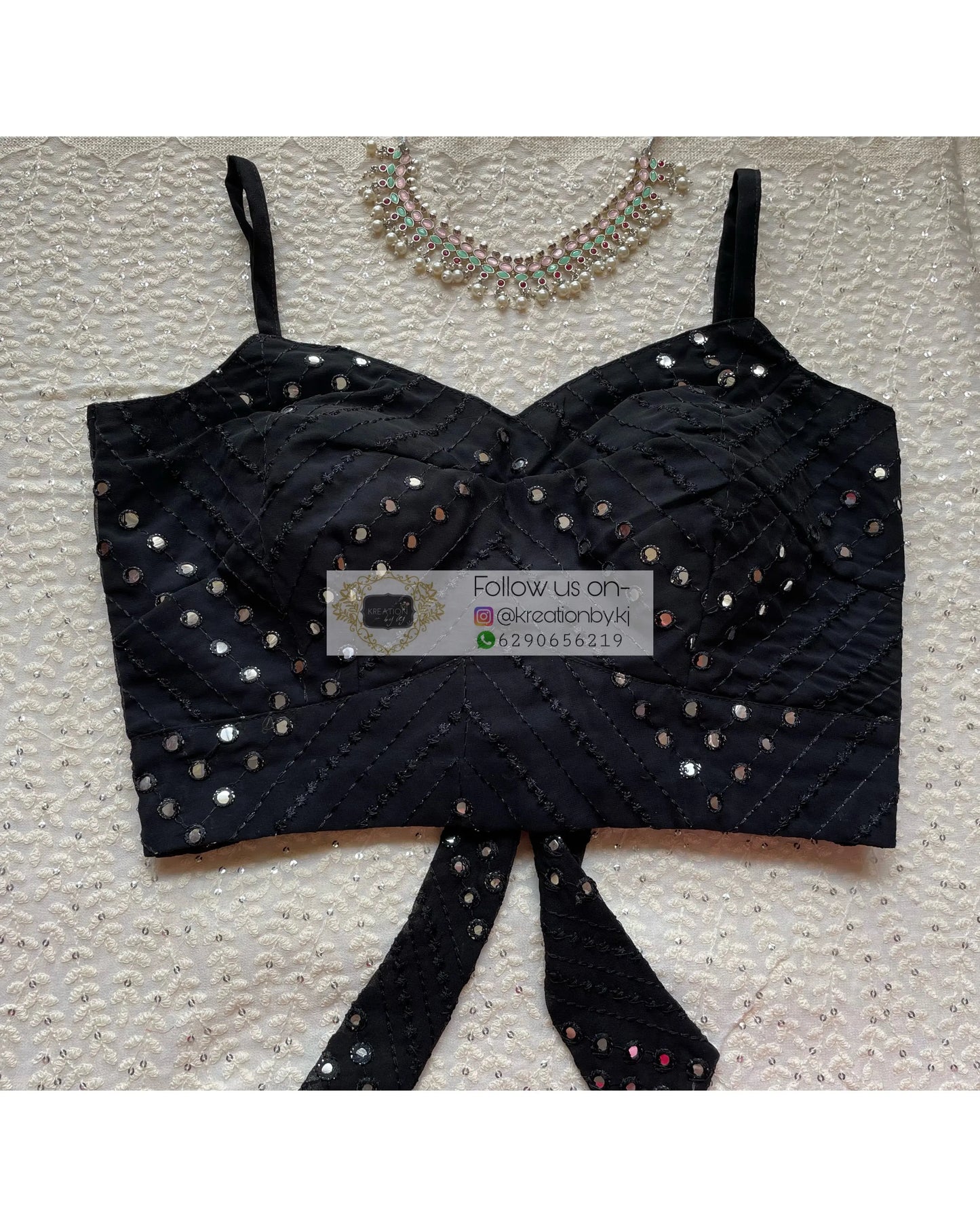 Black Sheesh Strappy Blouse - kreationbykj