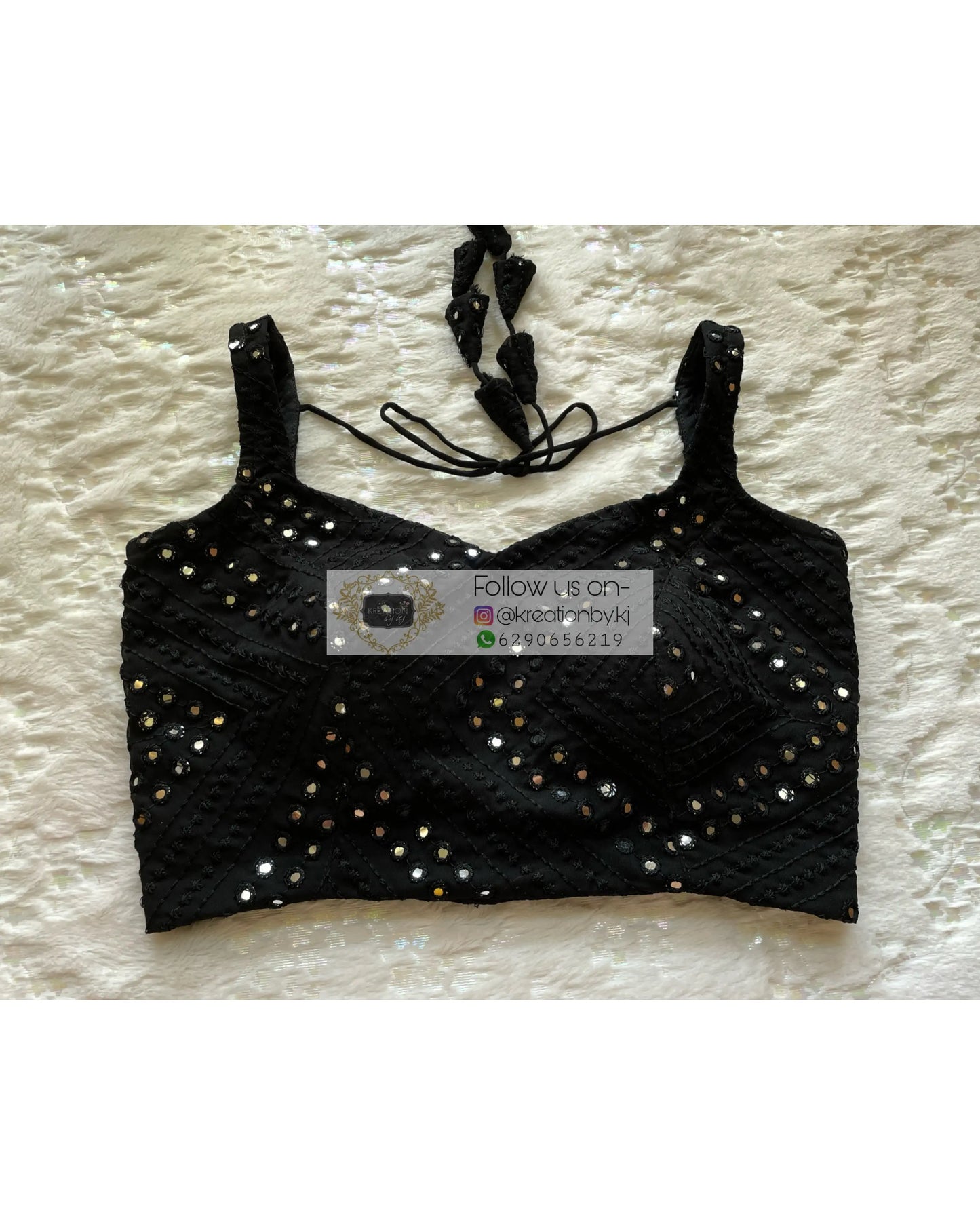 Black Sheesh Mahal Lehenga - kreationbykj