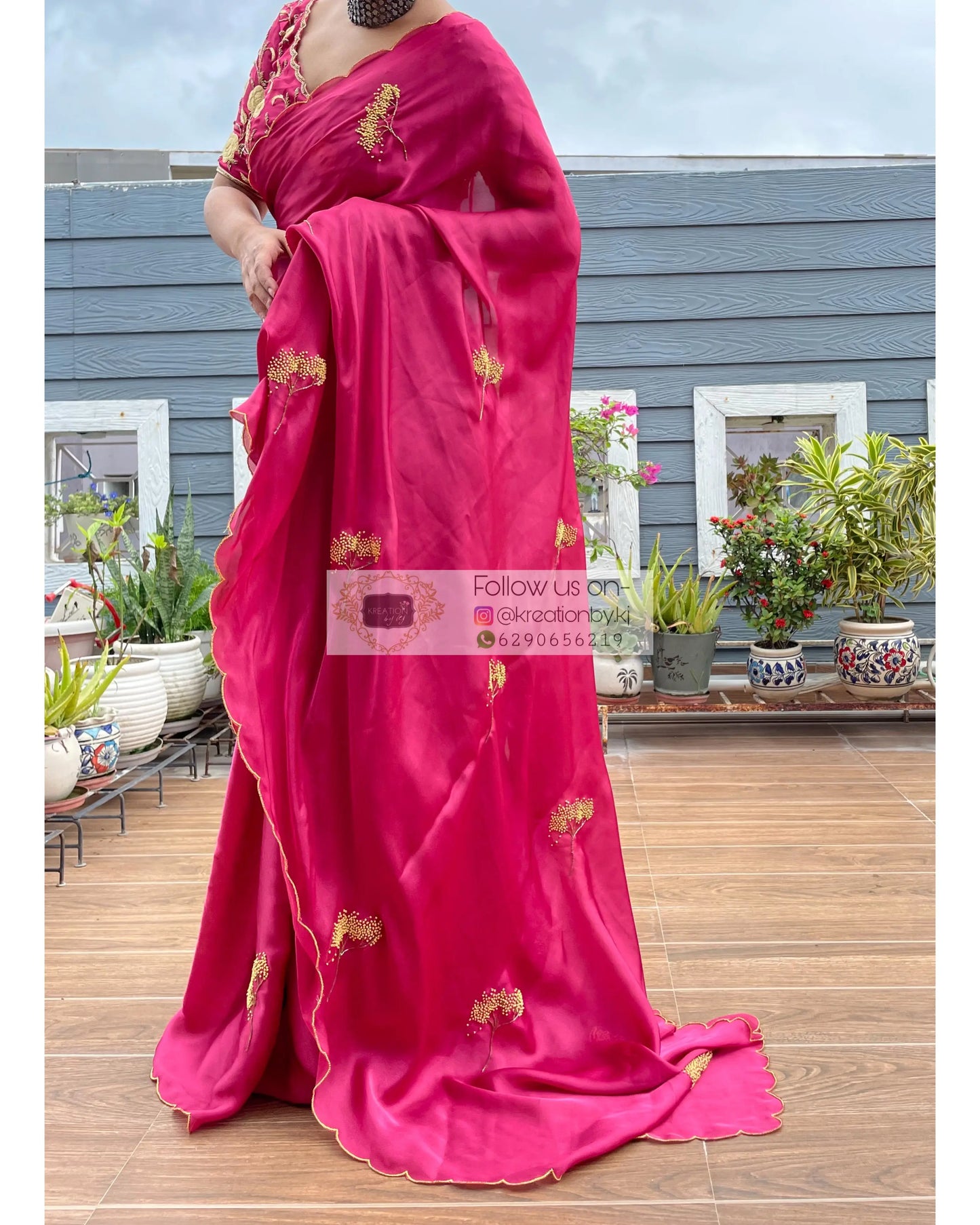 Dandelion Dust Pink Crepe Silk Saree - kreationbykj