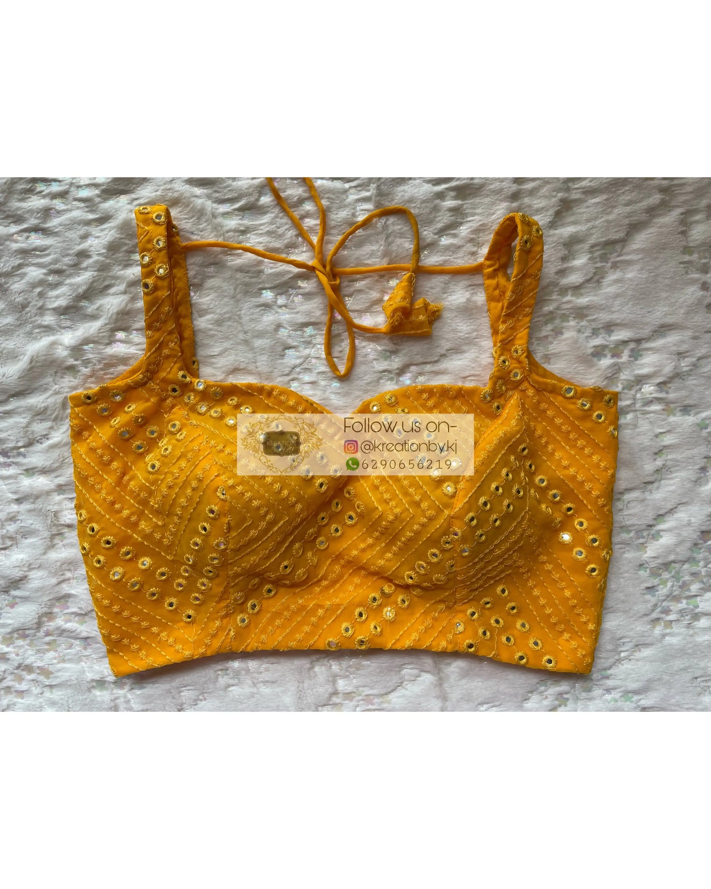 Yellow Sheesh Sleeveless Blouse - kreationbykj