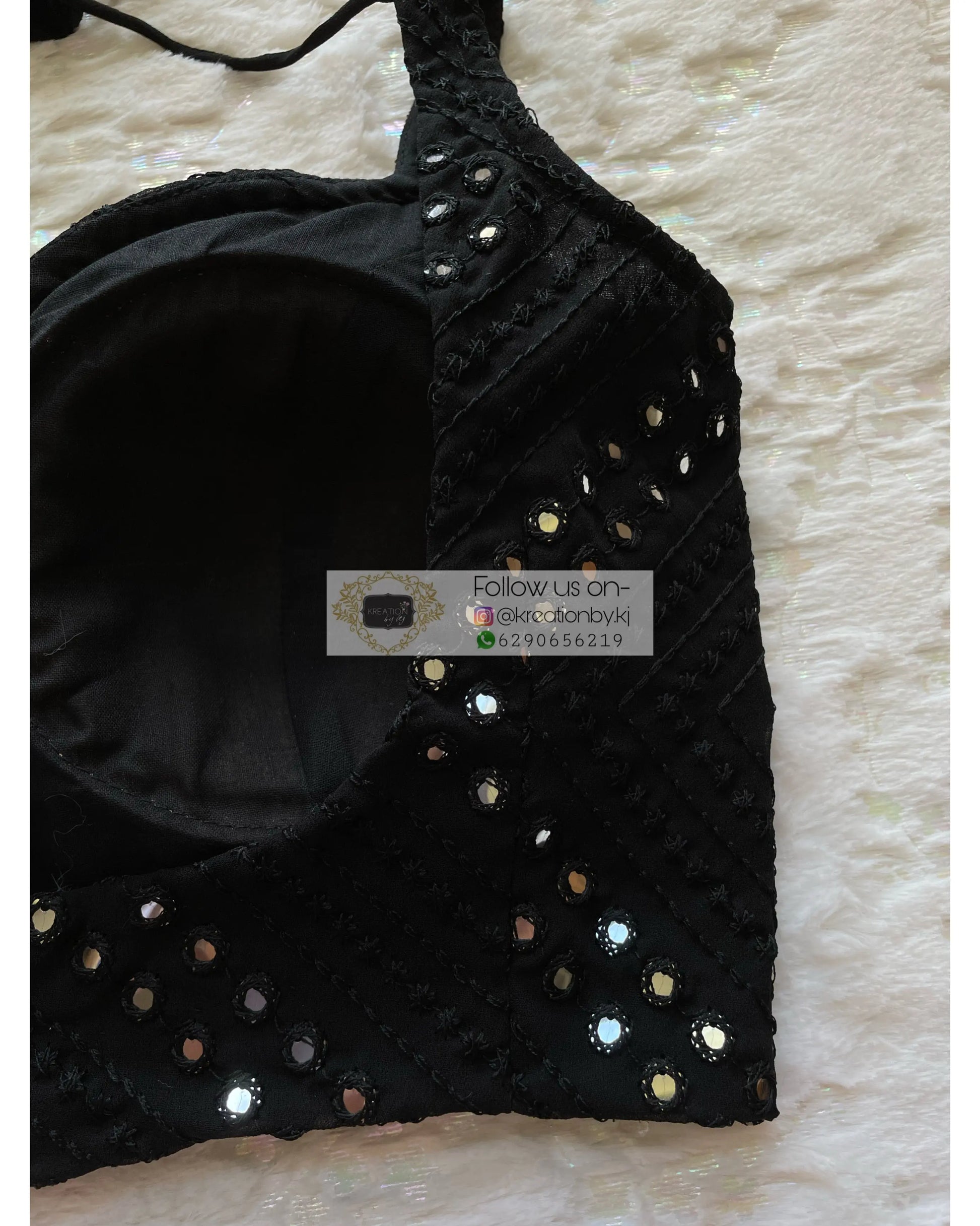 Black Sheesh Mahal Lehenga - kreationbykj