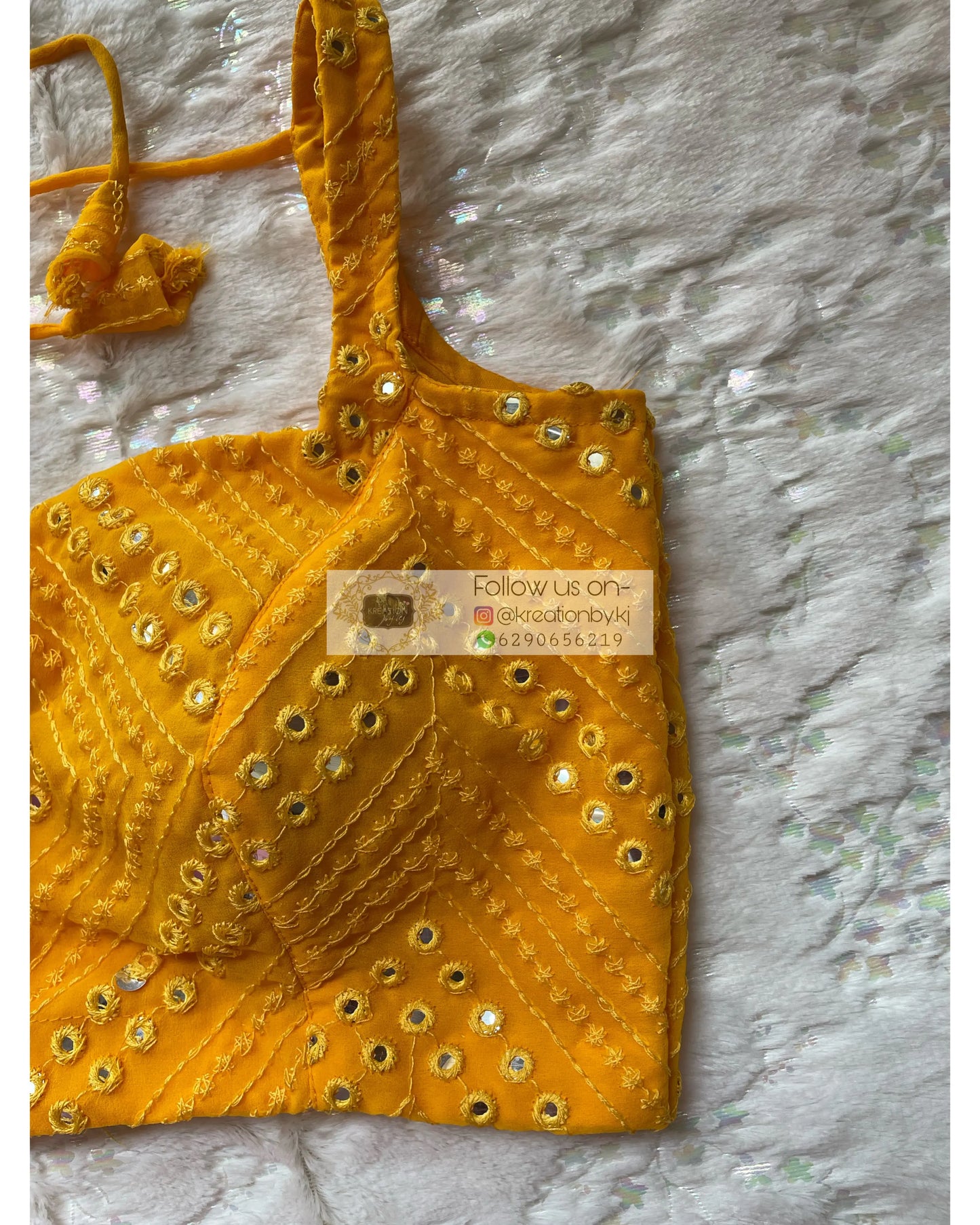 Yellow Sheesh Sleeveless Blouse - kreationbykj