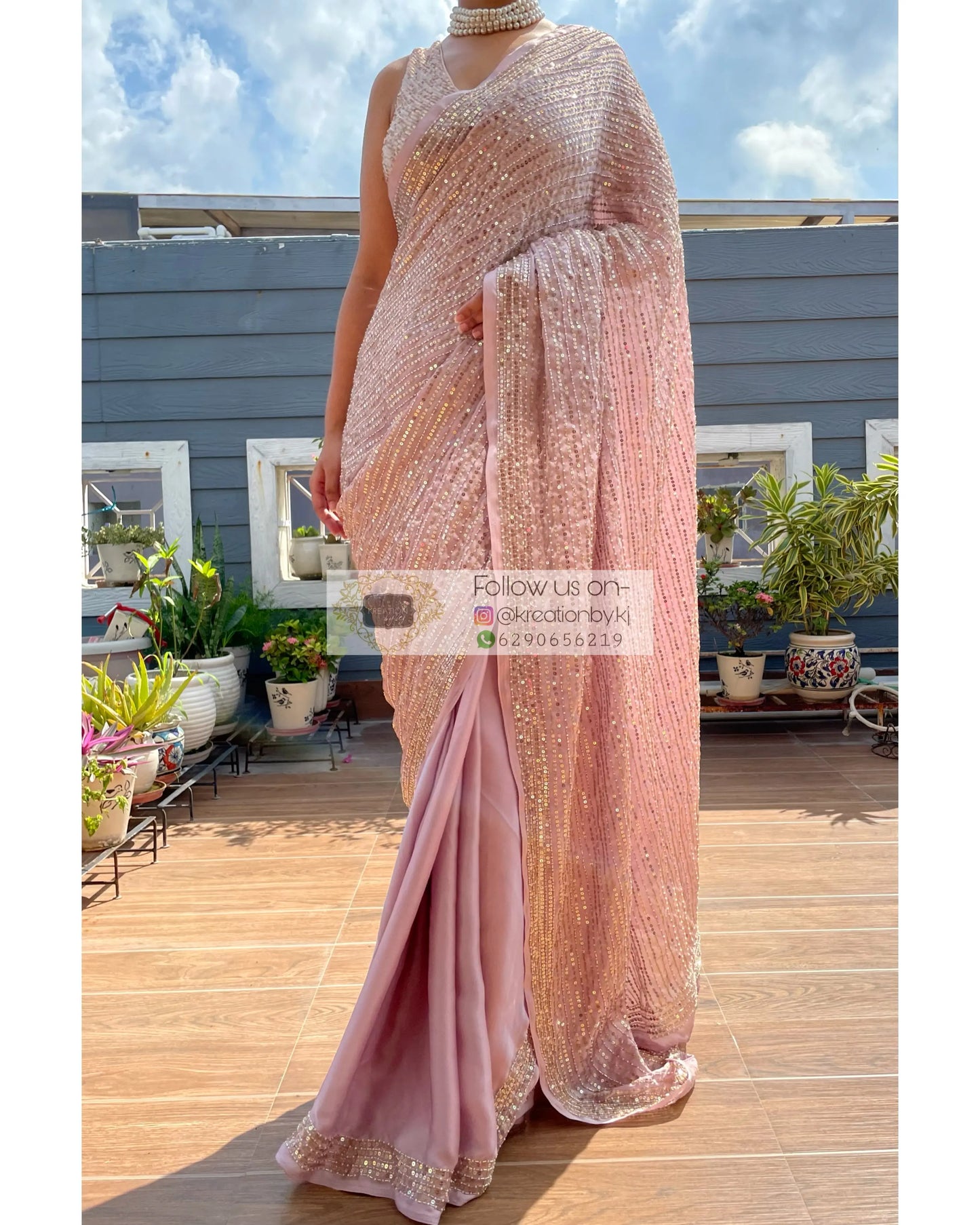 Lilac Chand Sifarish Saree - kreationbykj