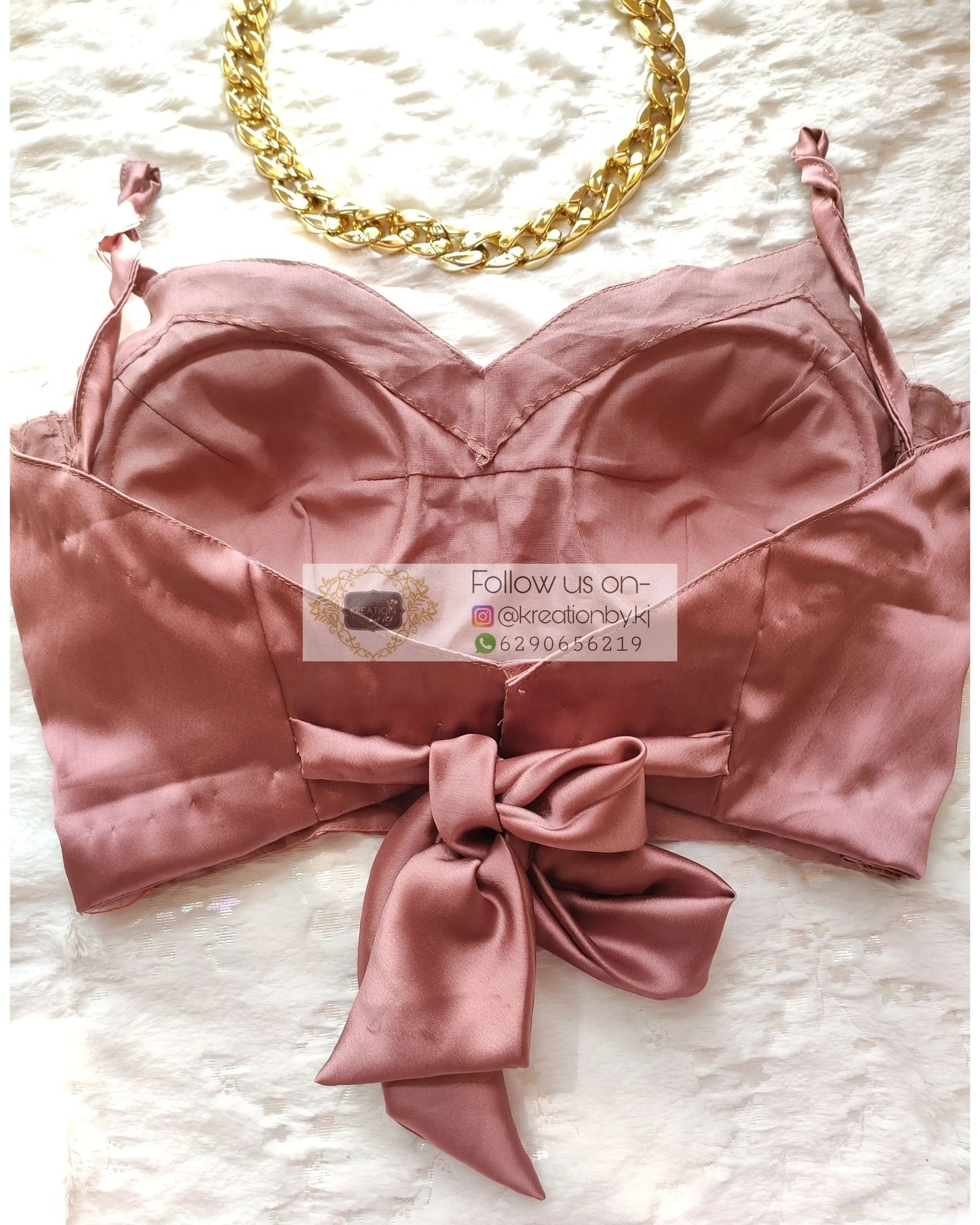 Rose Gold Strappy Blouse - kreationbykj