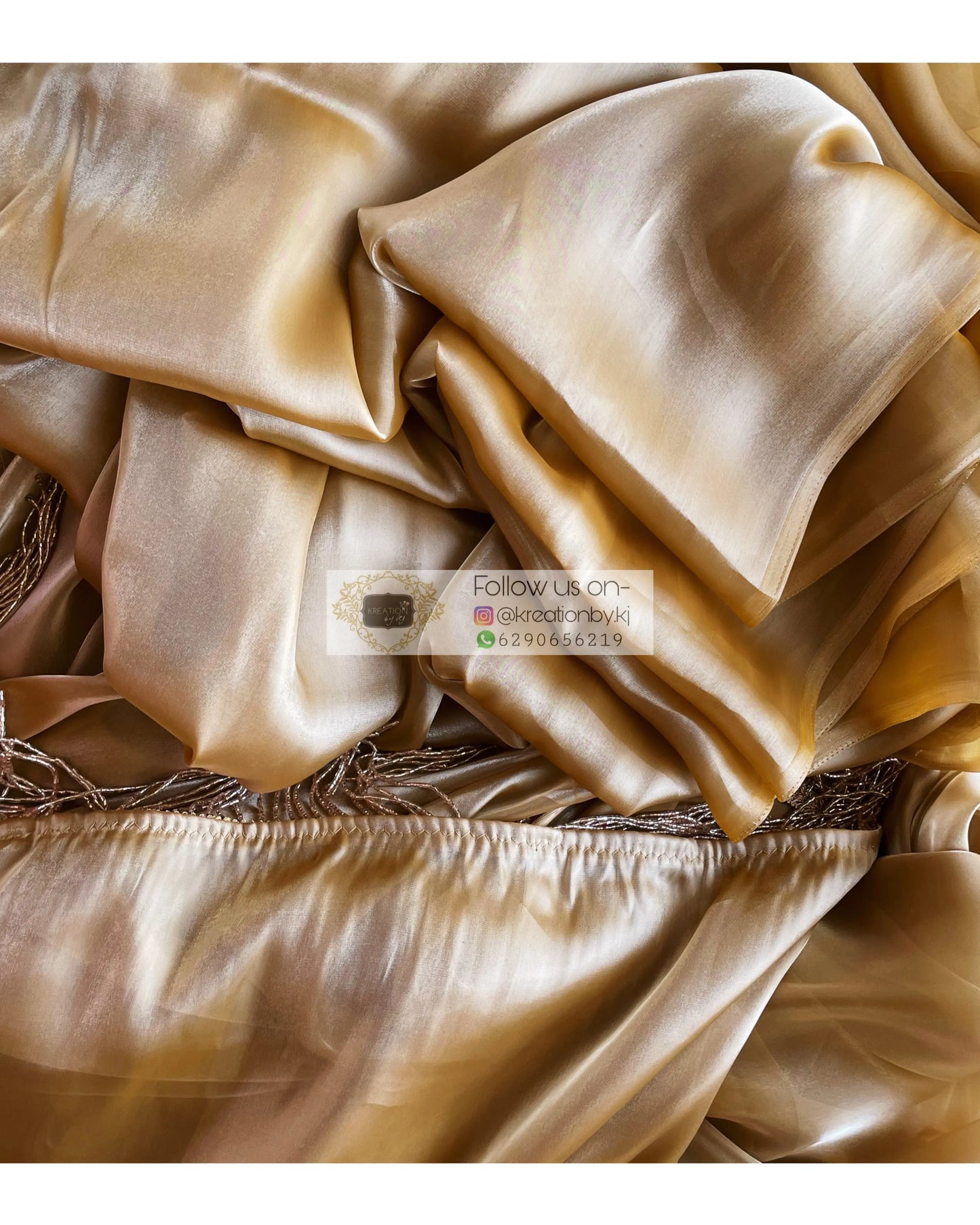 Cinnamon Dust Glass Organza Saree - kreationbykj