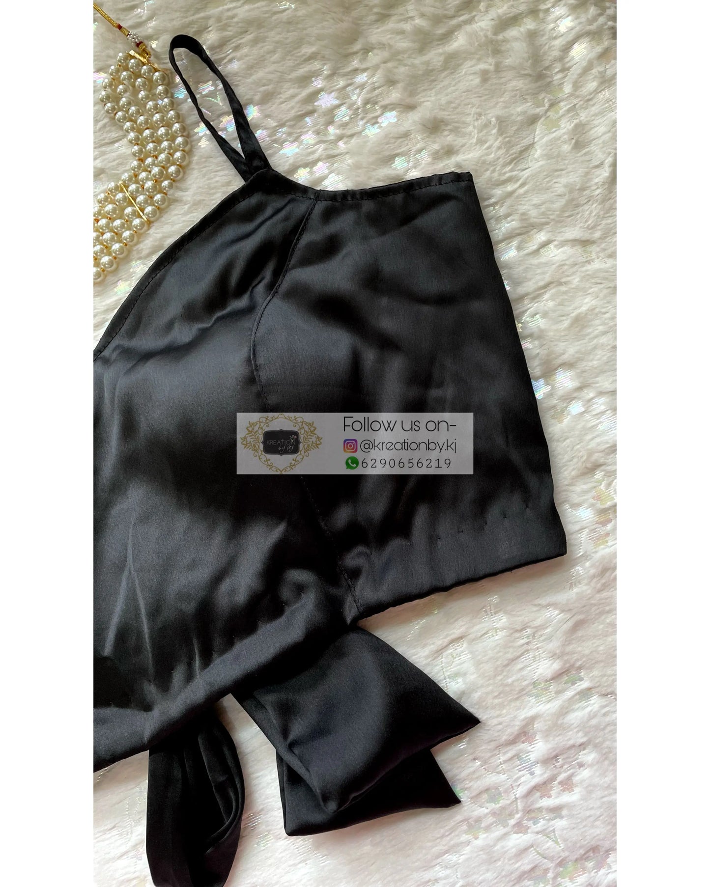 Black Strappy Blouse - kreationbykj