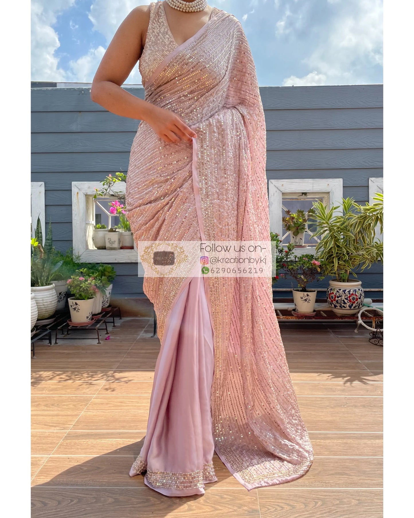 Lilac Chand Sifarish Saree - kreationbykj