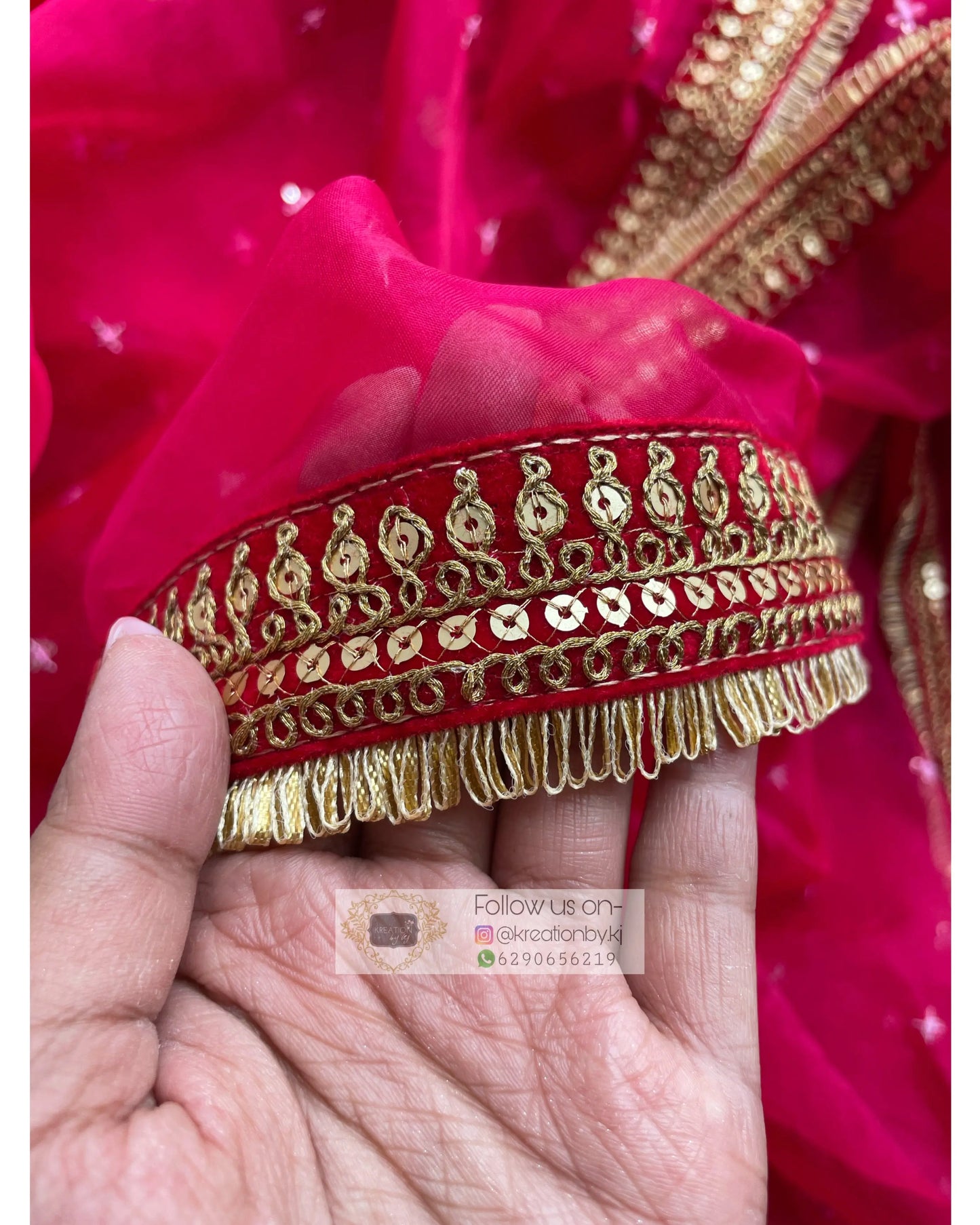 Hot Pink Ragini Organza Saree - kreationbykj