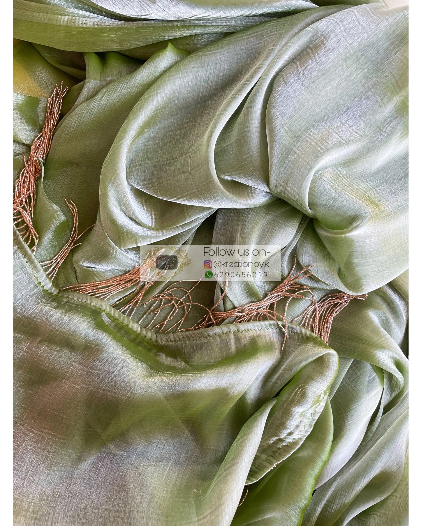 Absinthe Glass Organza Saree - kreationbykj