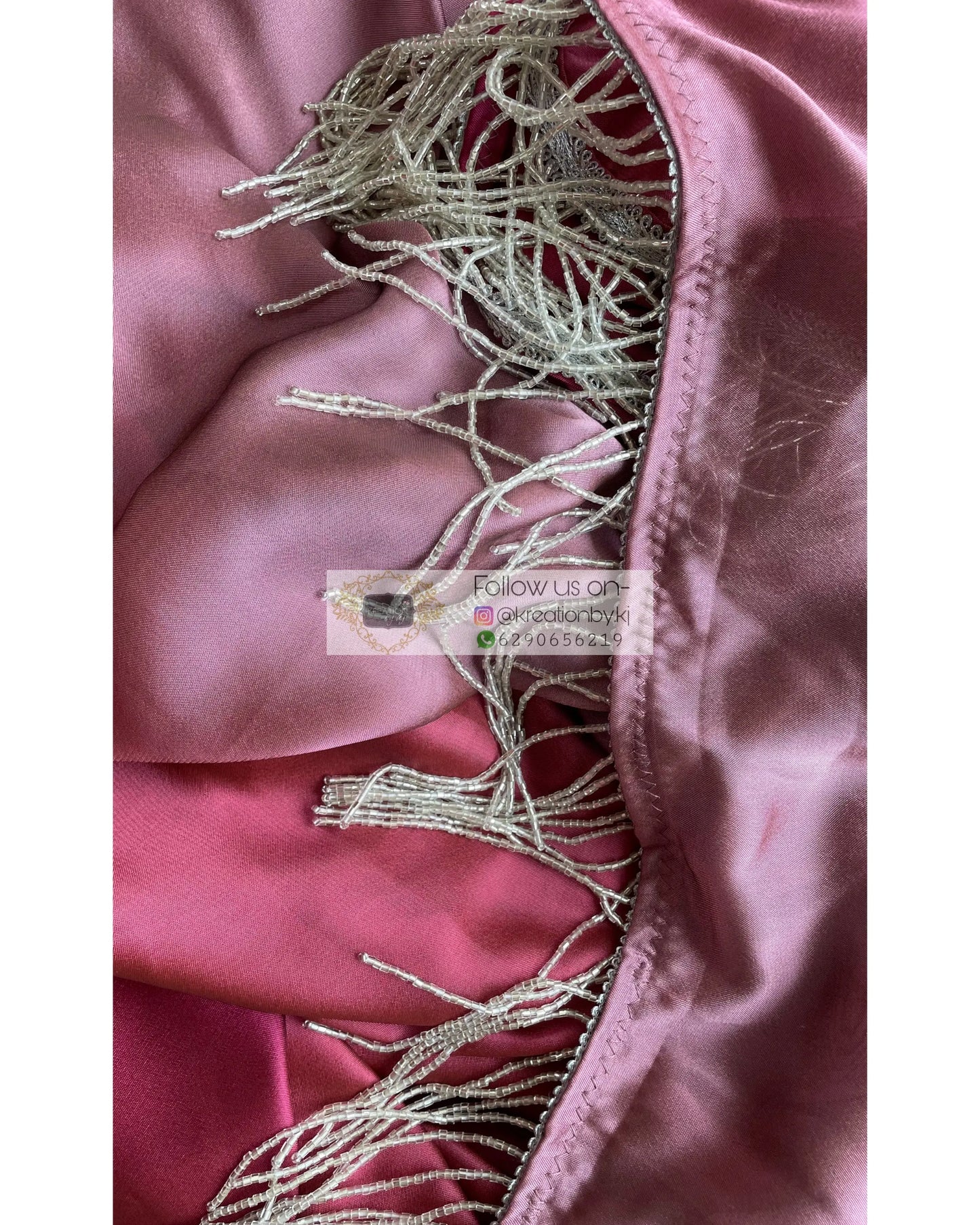 Pink Panther Georgette Ombré Saree with Handmade Tassels on Pallu - kreationbykj