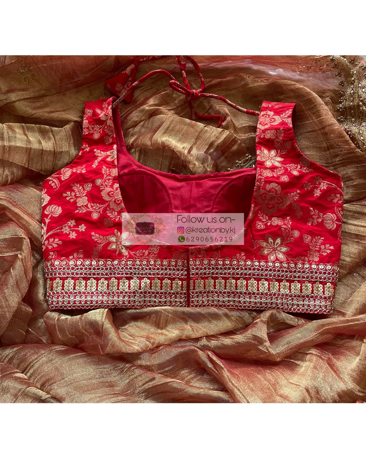 Surkh Laal Sleeveless Blouse - kreationbykj