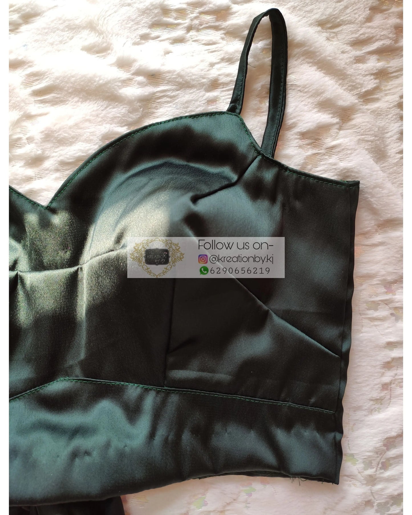 Dark Blackish Green Strappy Blouse - kreationbykj