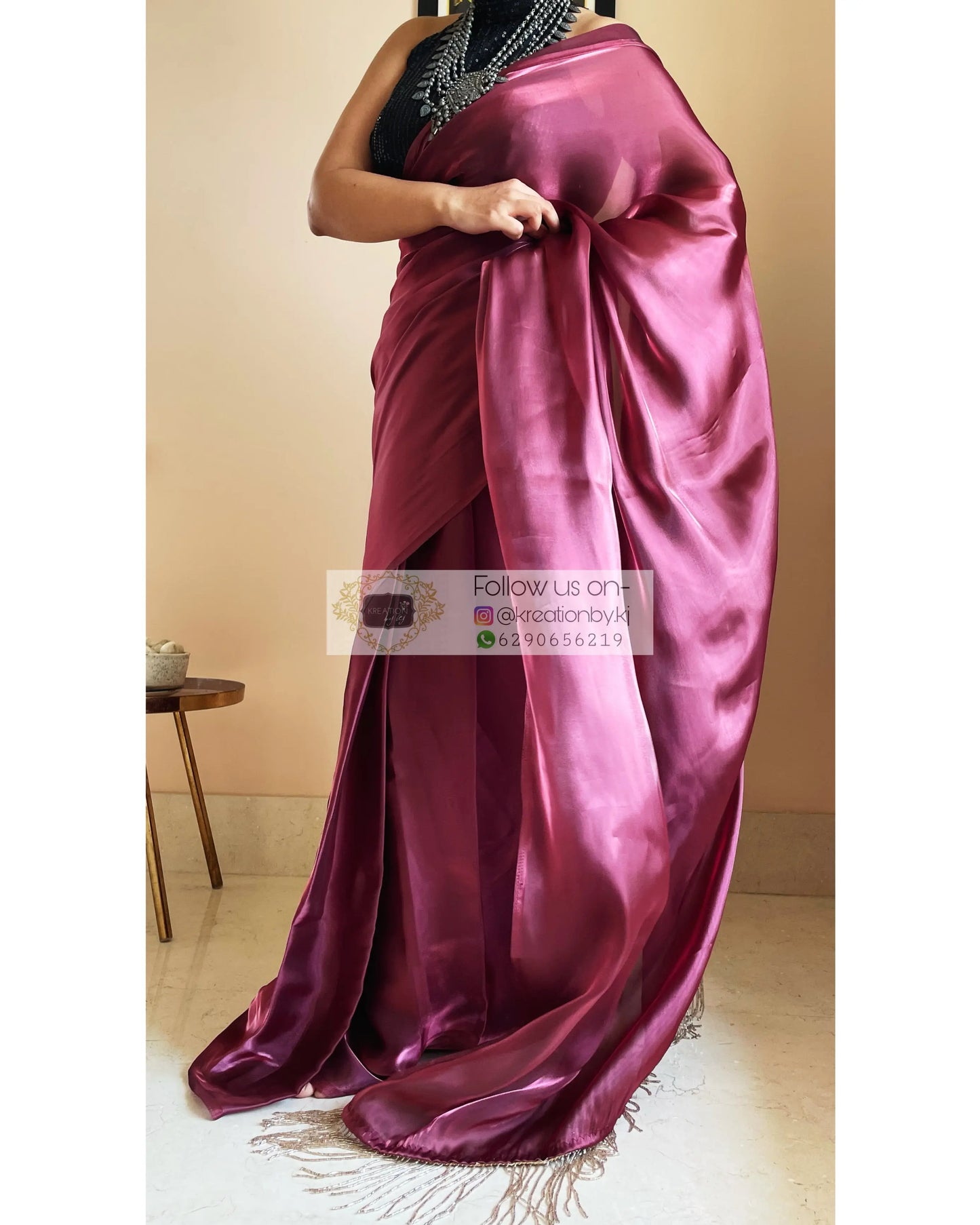 DiWine Glass Organza Saree - kreationbykj