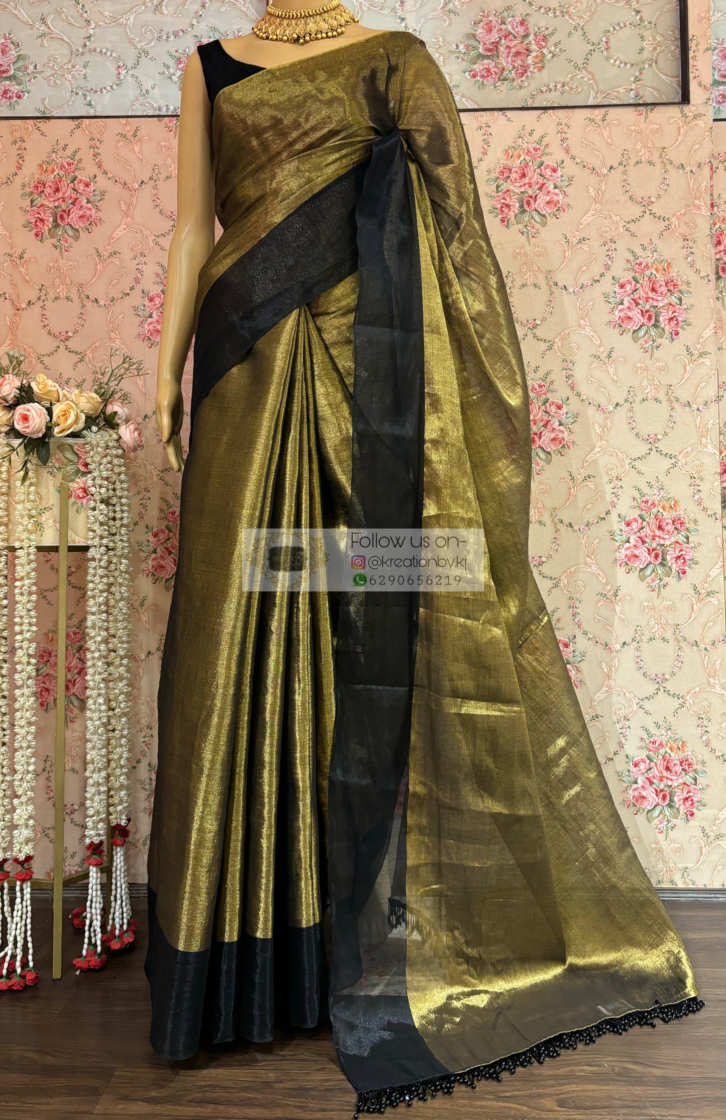 Antique Gold Tissue Saree