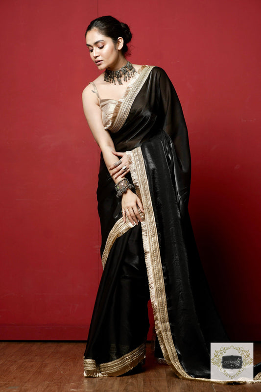 Black Banno Saree kreationbykj