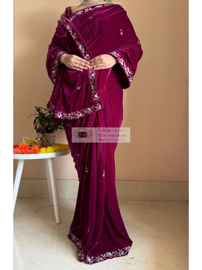 sabyasachi inspired velvet saree