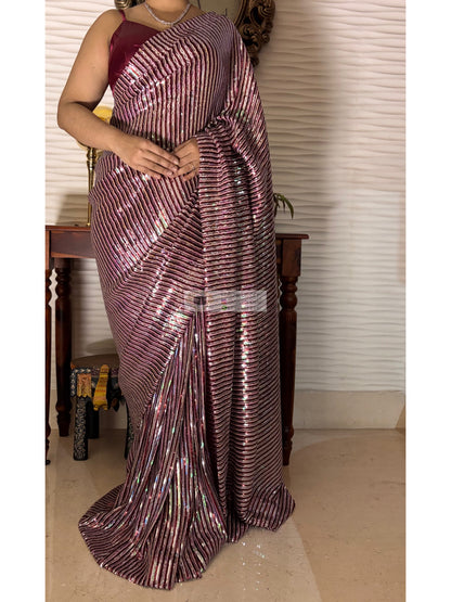 Dazzle Queen Knitted Sequin Saree