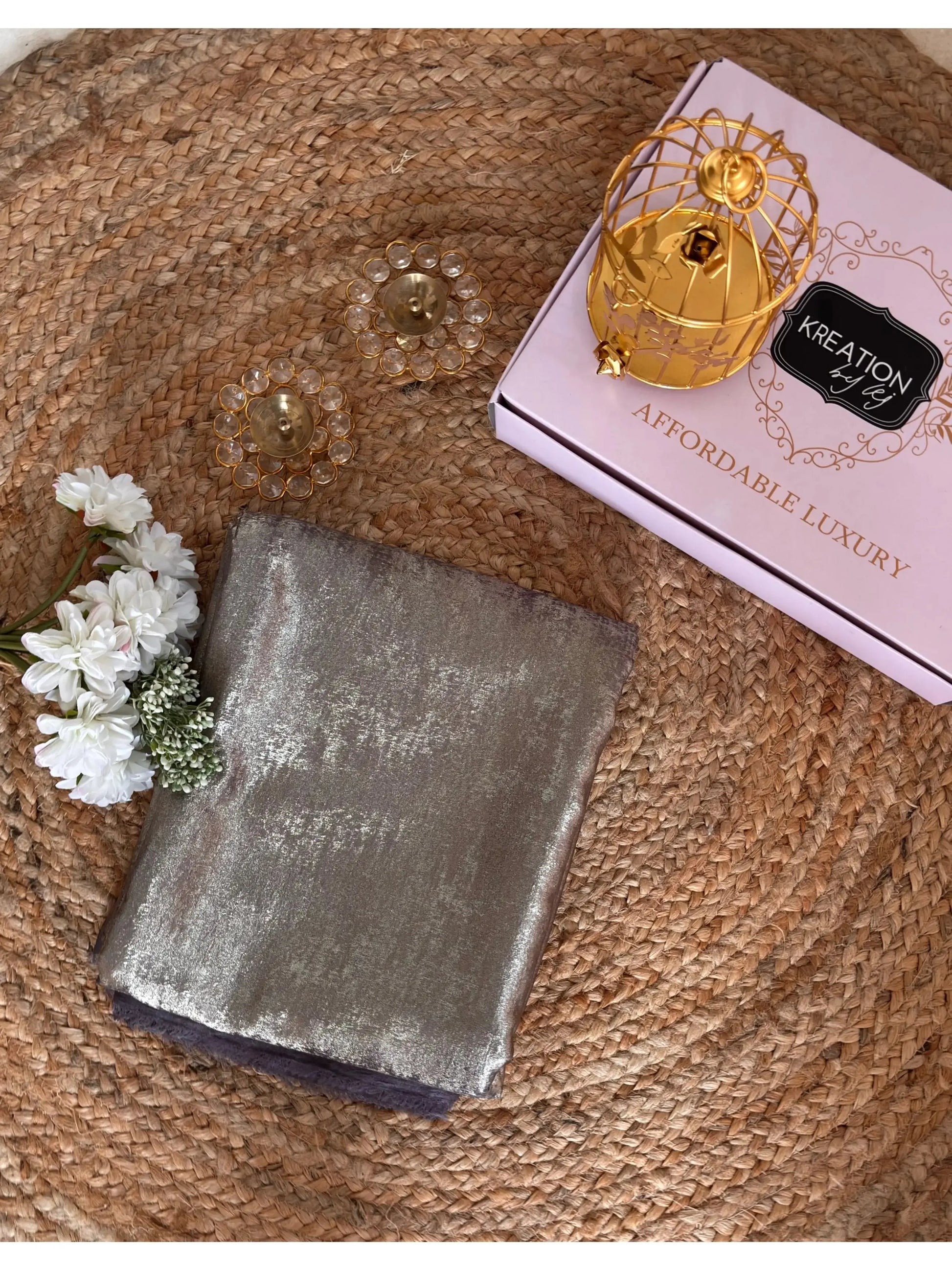 Mauve Glam Gold Shimmer Saree Kreation by KJ