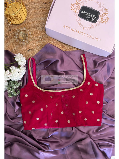 Dark Pink Velvet Cocktail Blouse Kreation by KJ