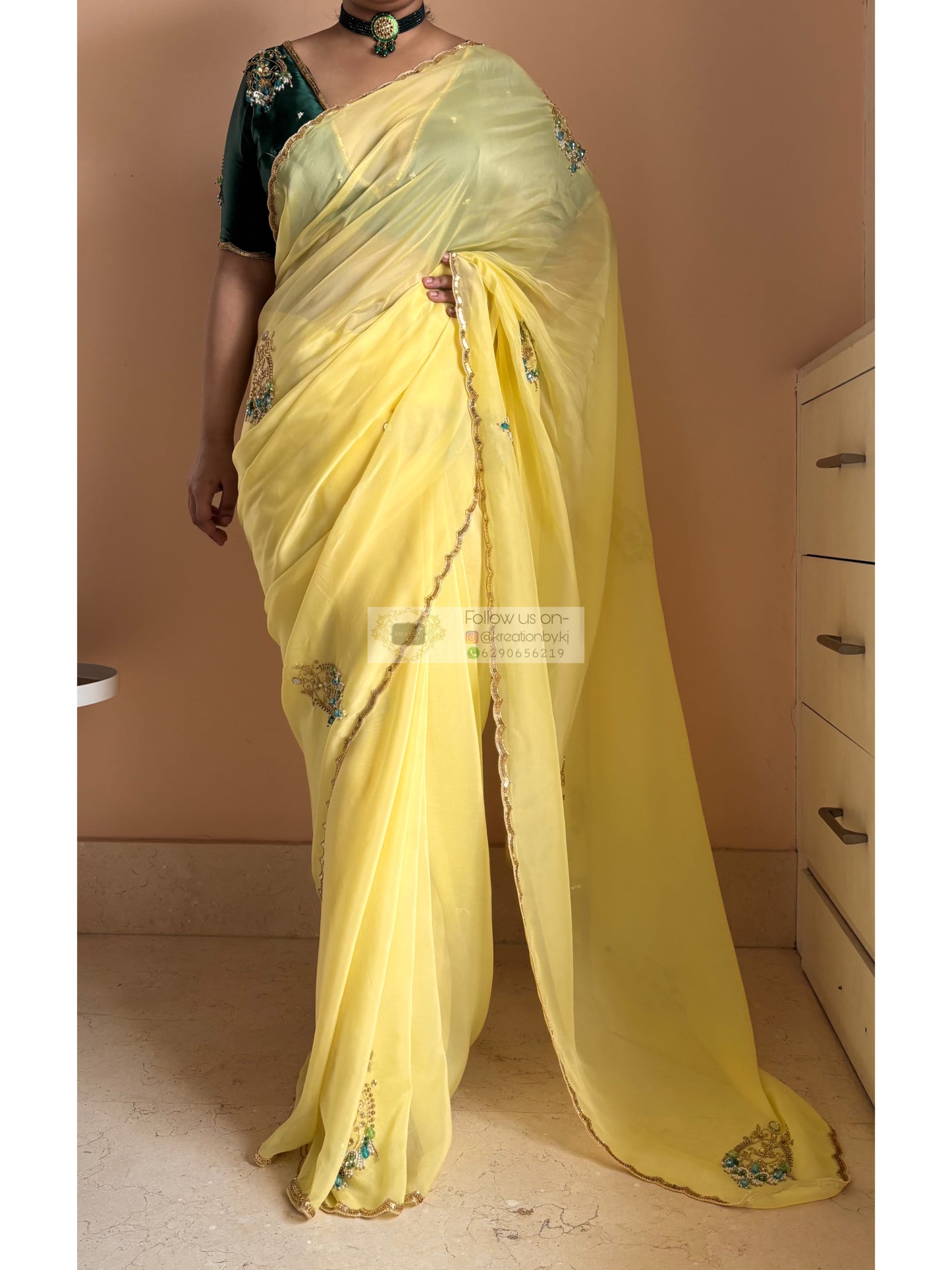 Pristine Yellow Scent of Yesterday Saree