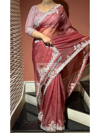  Pink bridal Saree kreationbykj