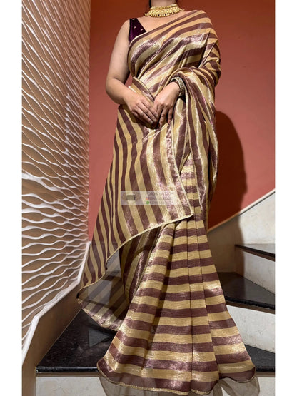 Striped Tissue Saree Kreation by KJ