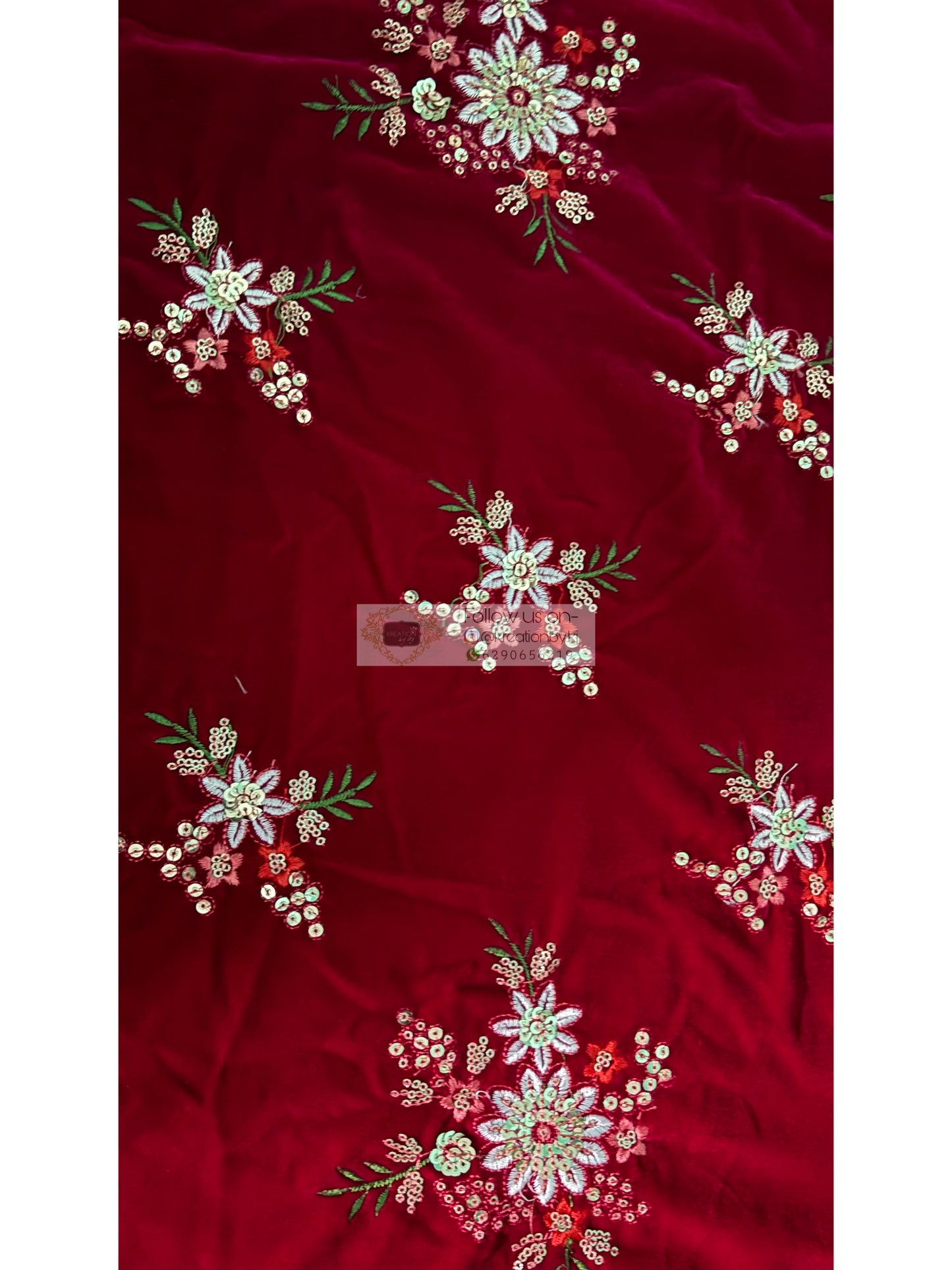 embellished velvet fabric