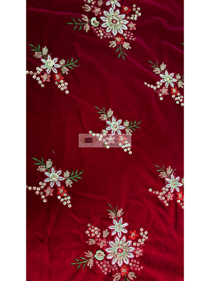 embellished velvet fabric