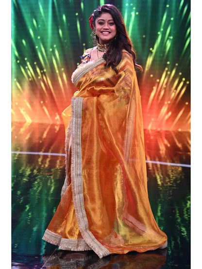 Parampara Tandon in Fiery Gold Banno Saree