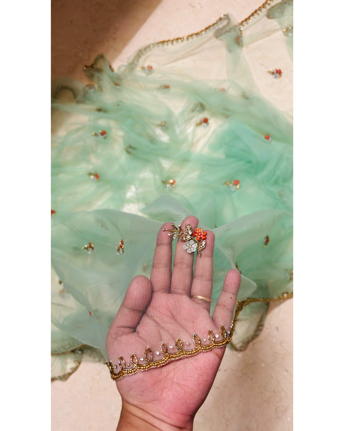 Bahar Net Embroidered Saree