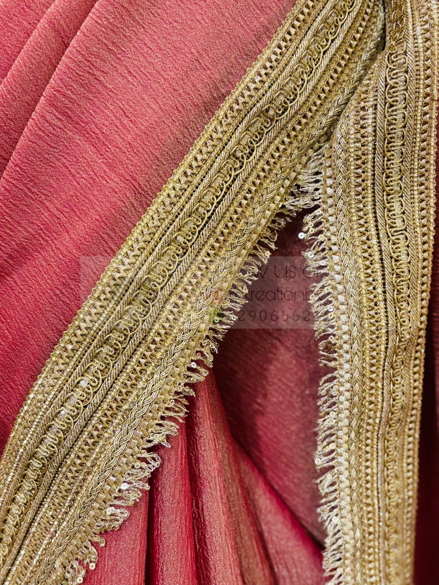 Old Rose Tissue Organza Banno Saree