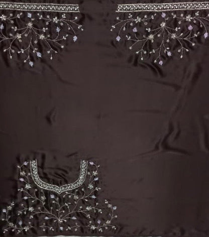 Nazakat Copper Glass Tissue Saree For Wedding kreationbykj