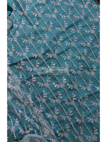 Blue Speing Sequin Soiree Kreation by KJ