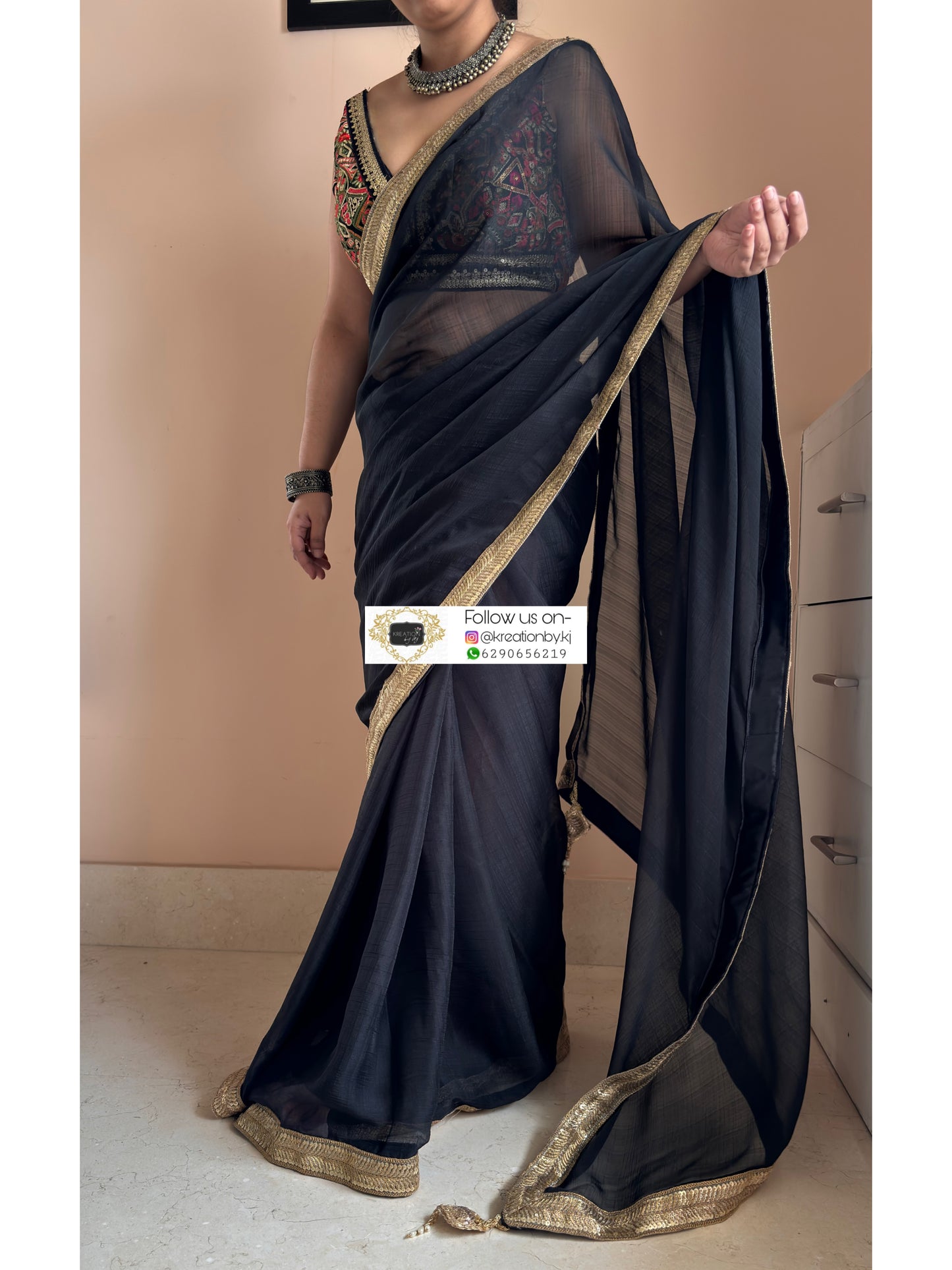Black georgette
