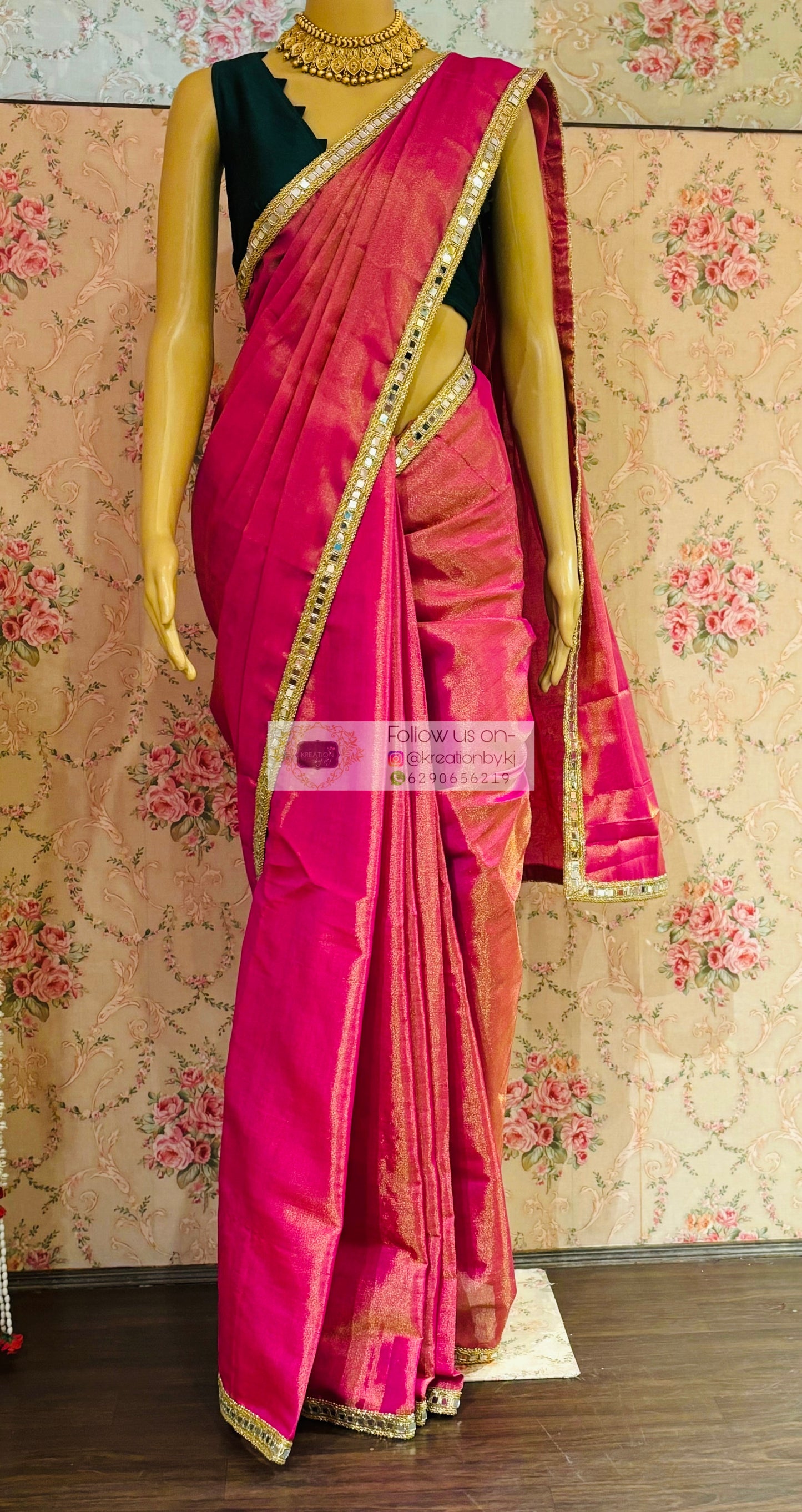 Hot Pink Mirage Saree