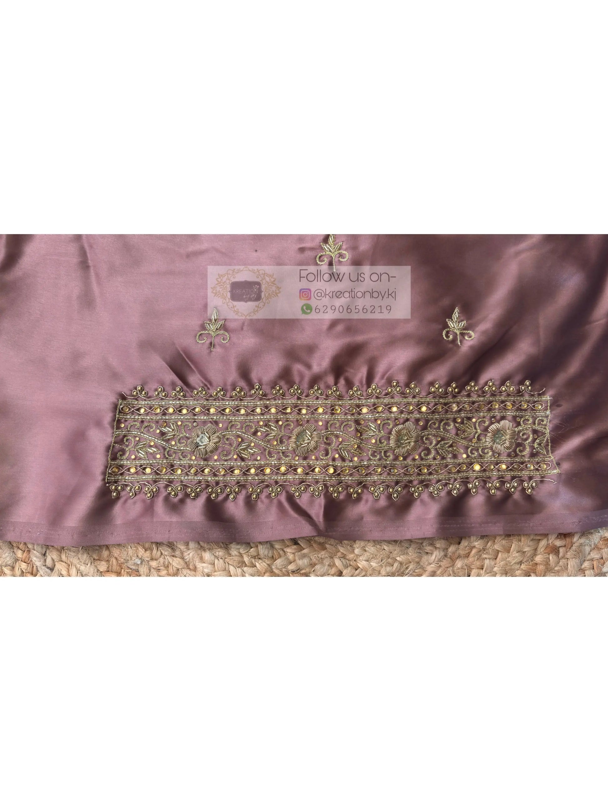 Rose Beige Zarina Saree kreationbykj