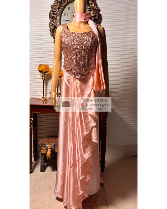 Peach Elsa Drape Set