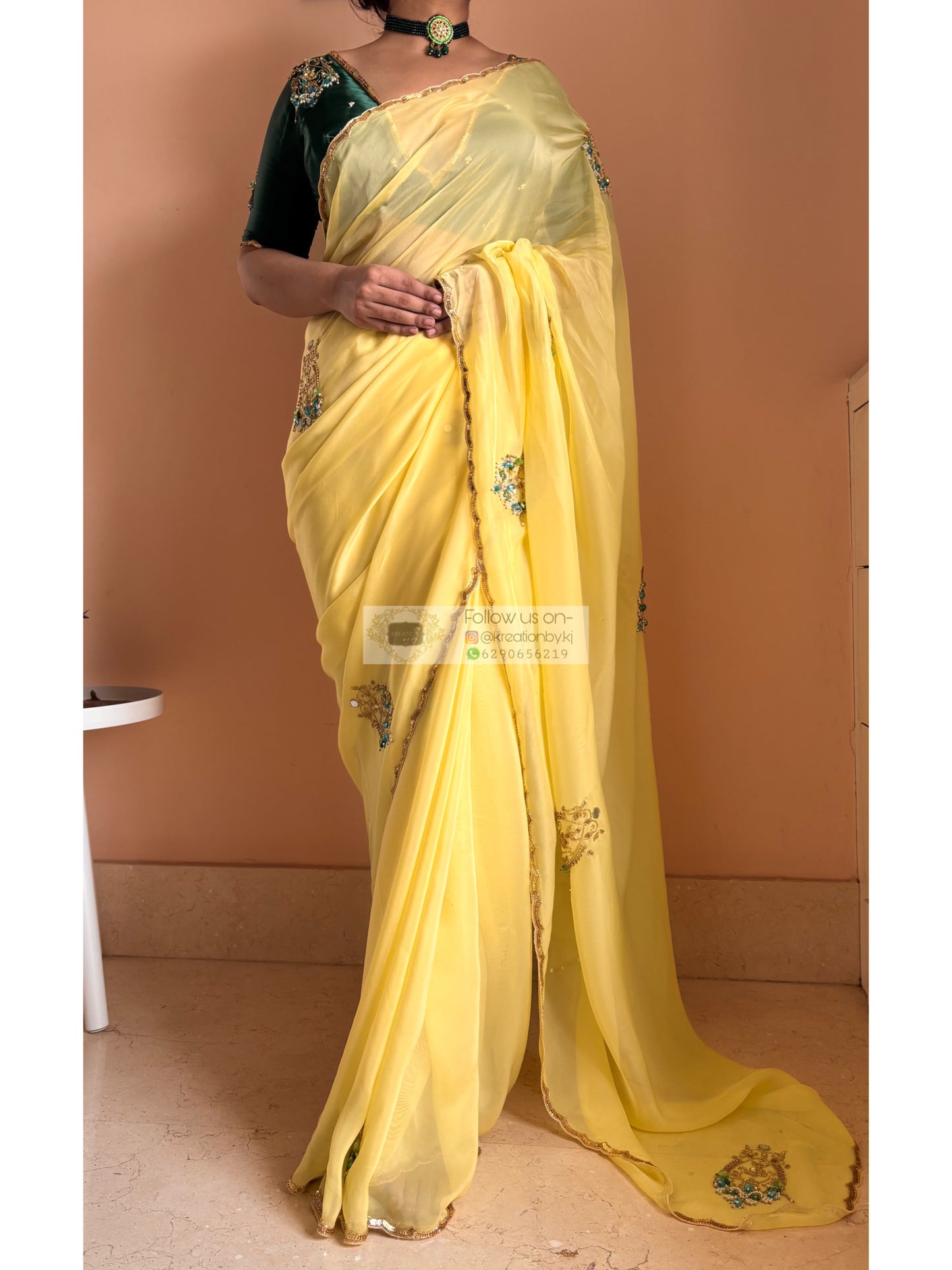 Pristine Yellow Scent of Yesterday Saree