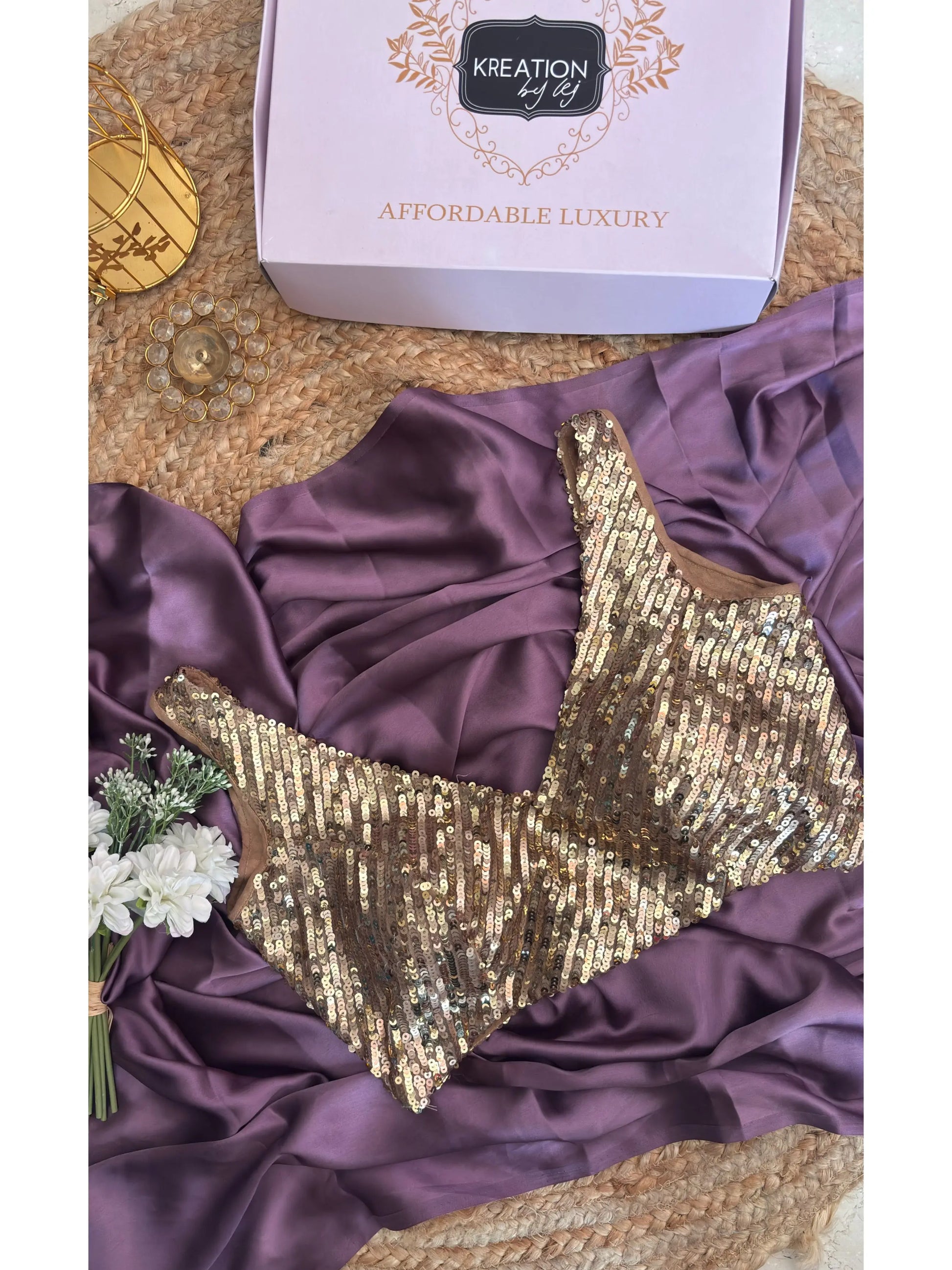 Golden Knitted Sequin Sleeveless Blouse Kreation by KJ
