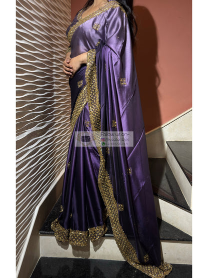 Amethyst Ombre Georgette Zeenat Saree kreationbykj