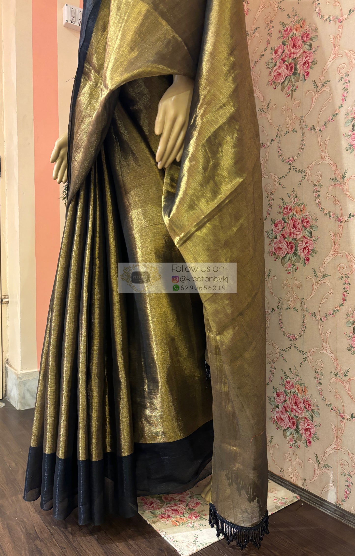 Antique Gold Tissue Saree