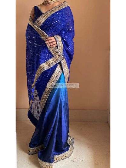 Siyahi Ombre Sheesh Saree