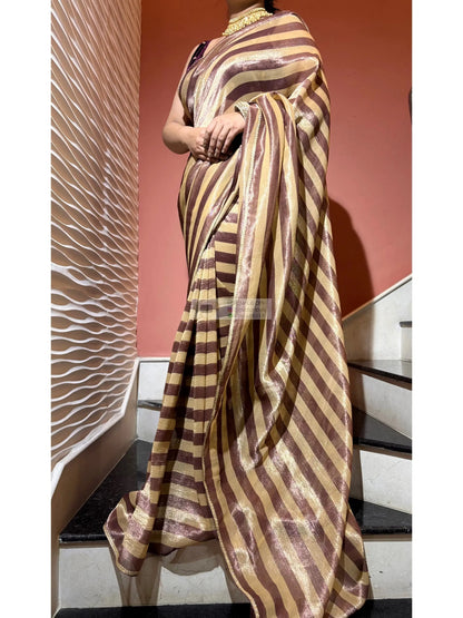 Striped Tissue Saree Kreation by KJ