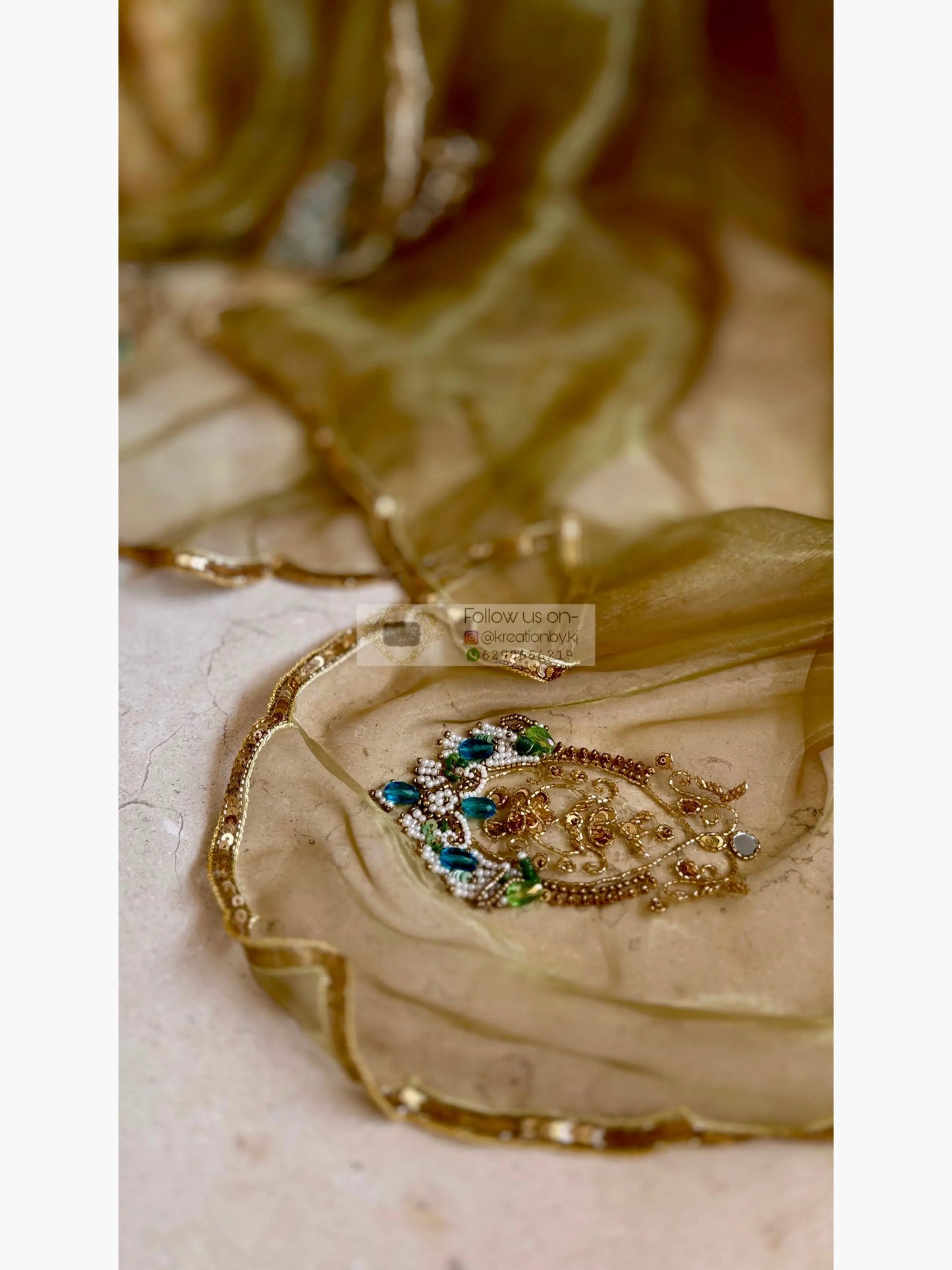 Scent of Yesterday Pista Green Glass Tissue Saree Kreation by KJ