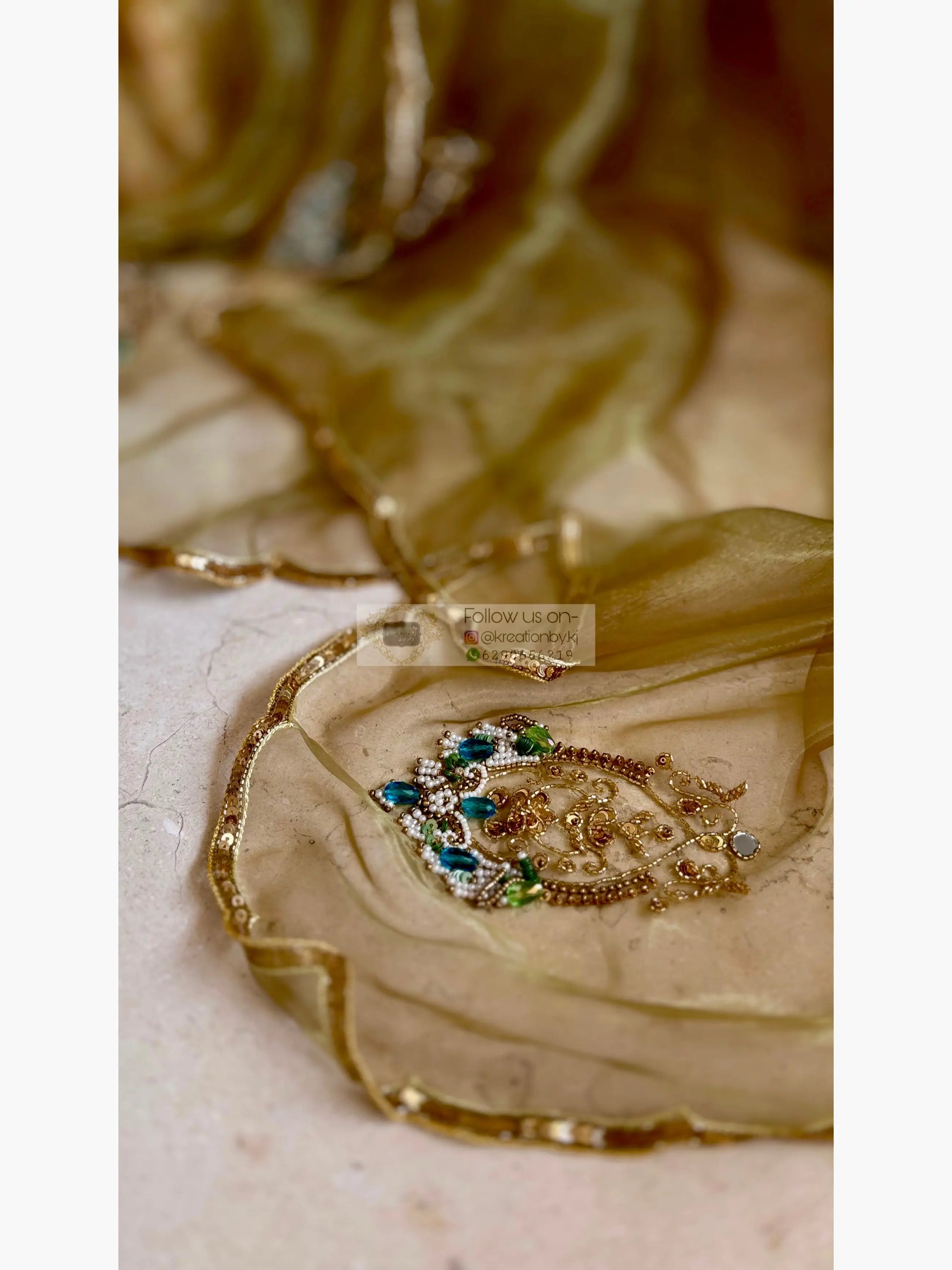 Scent of Yesterday Pista Green Glass Tissue Saree Kreation by KJ