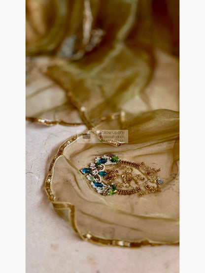 Scent of Yesterday Pista Green Glass Tissue Saree Kreation by KJ