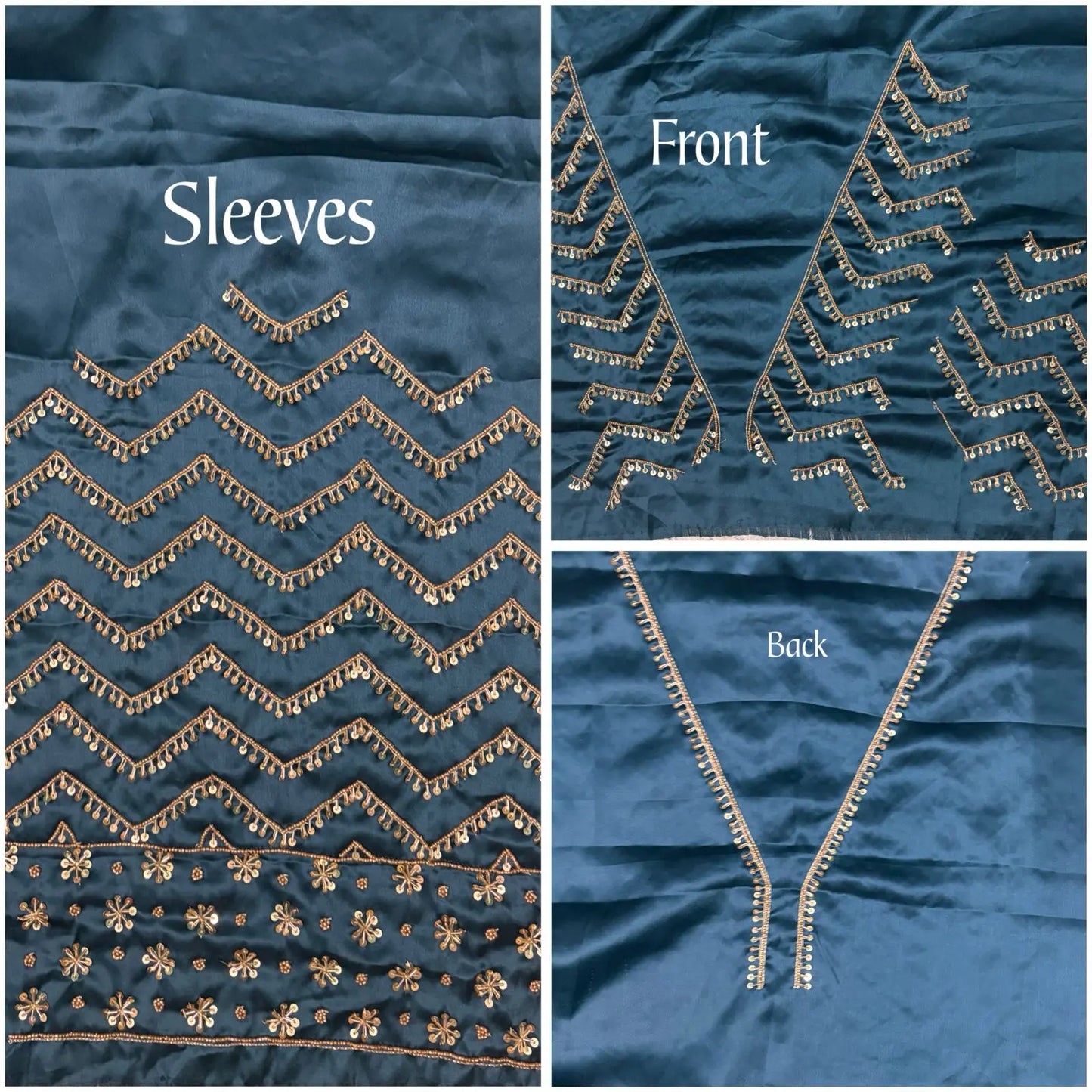 Cobalt Blue Chaudhvin ka Chand Saree for Wedding kreationbykj