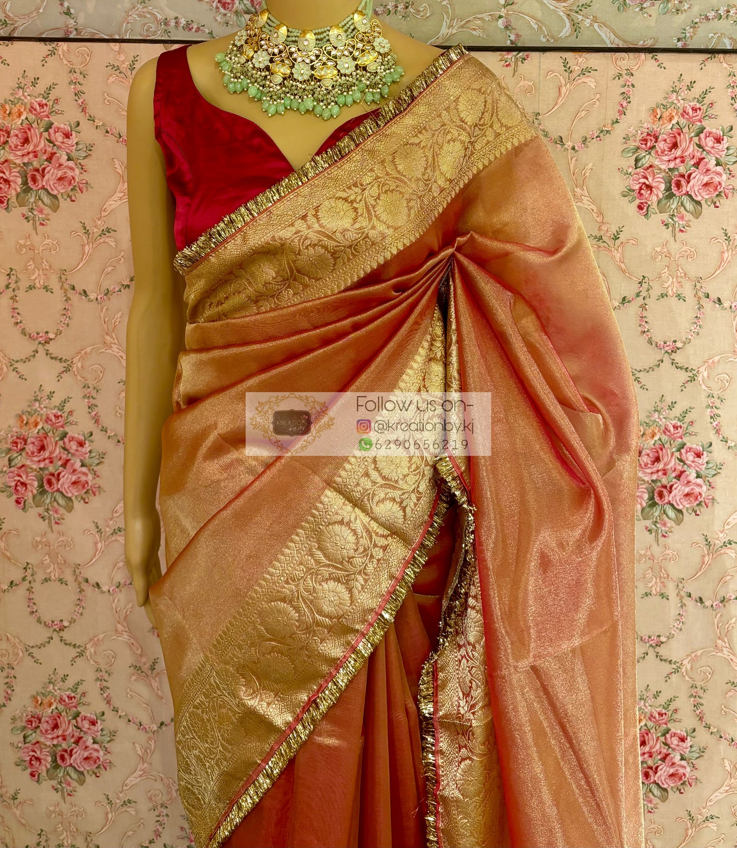 Banarasi Tissue Saree with Gota Kiran Lace