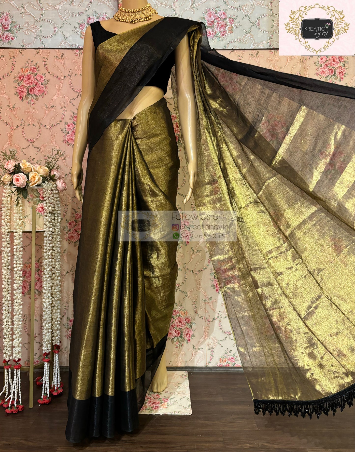 Antique Gold Tissue Saree